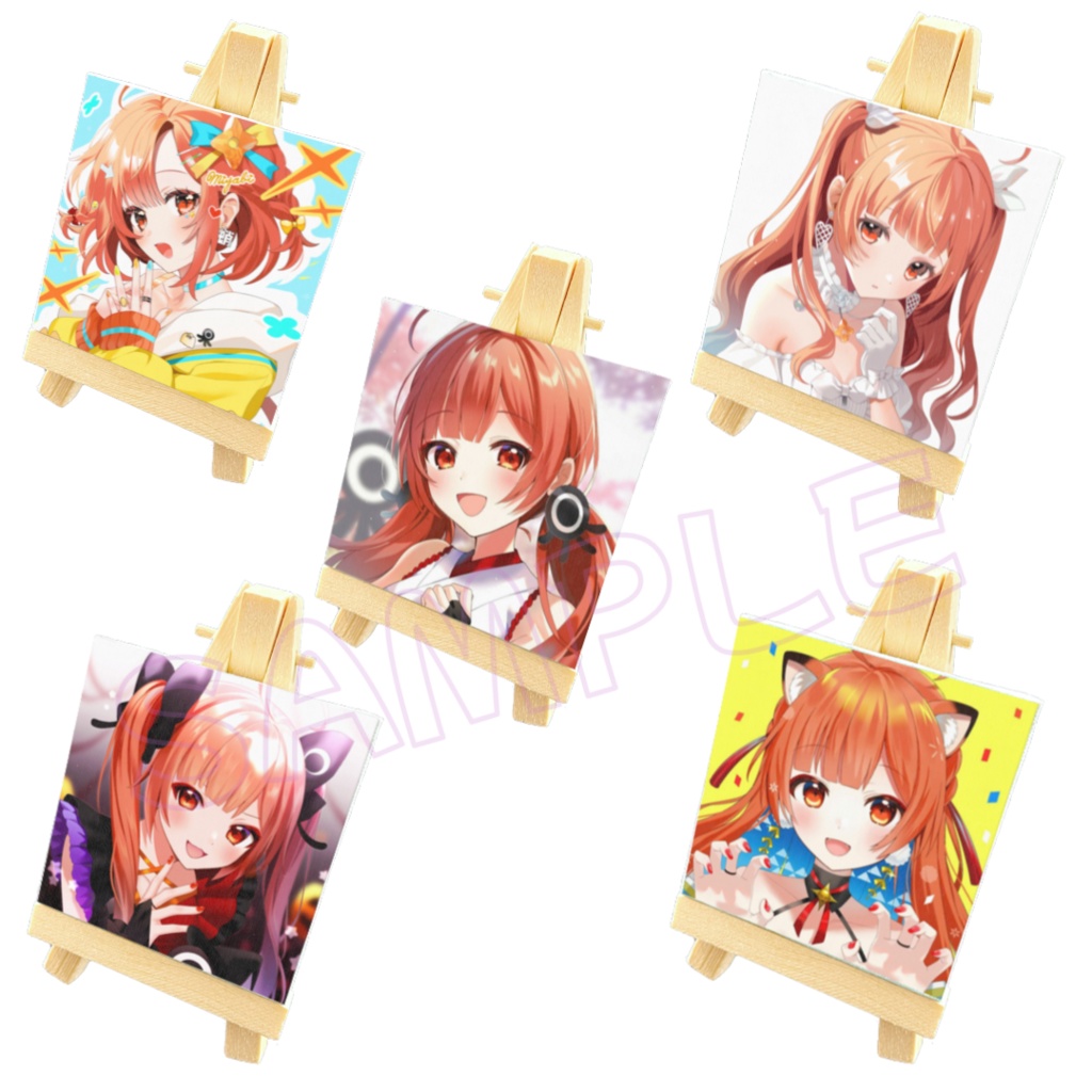 <8/1まで受注>蛸壺みやび💗3周年記念グッツ【イーゼル付きミニキャンバス🌟5種ランダム】