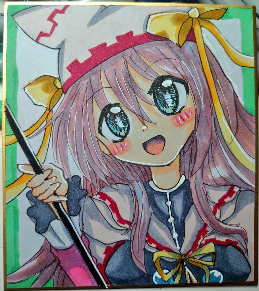 ミニ色紙イラスト  椎葉紬