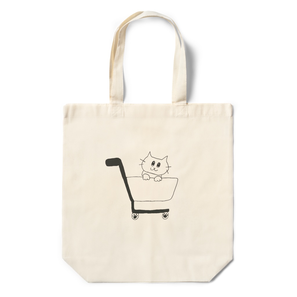 カート押してにゃんエコバッグ