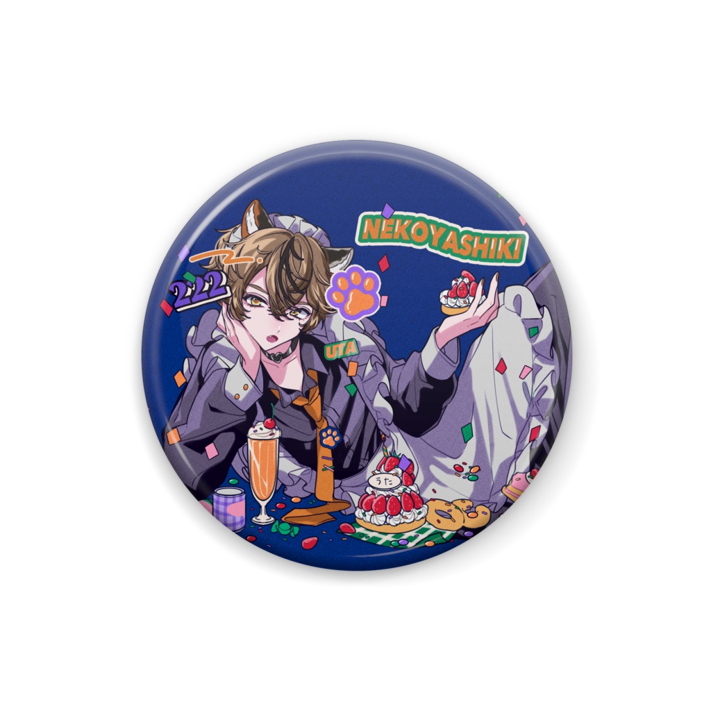 かわちい缶バッジ【青】