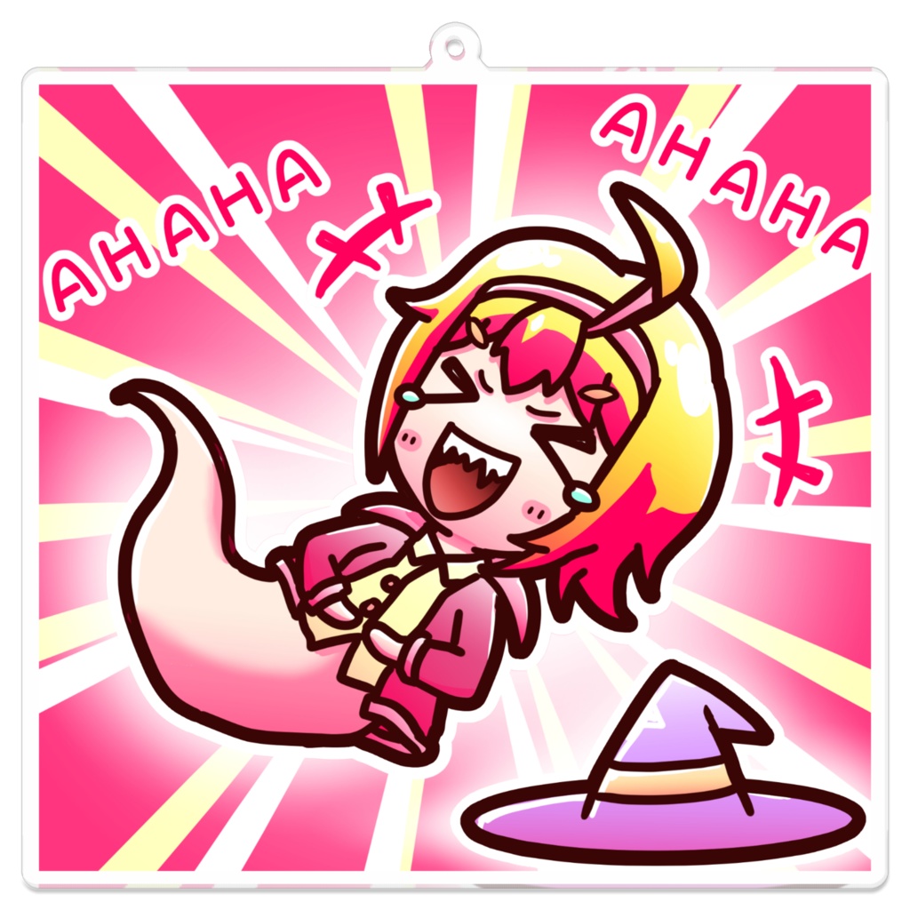 大爆笑してる幽霊さんアクリルキーホルダー