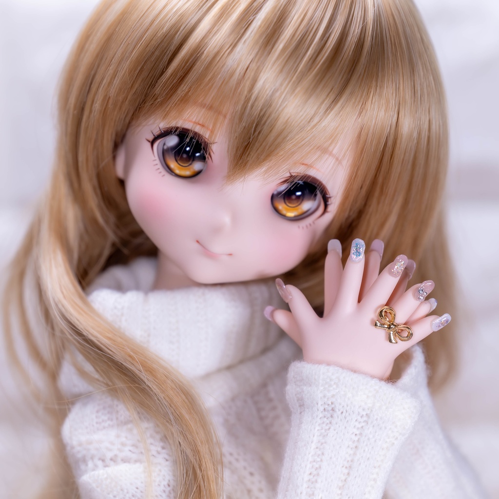 【MDDカスタムネイルハンド】ホーリーブラウン -リング付き-