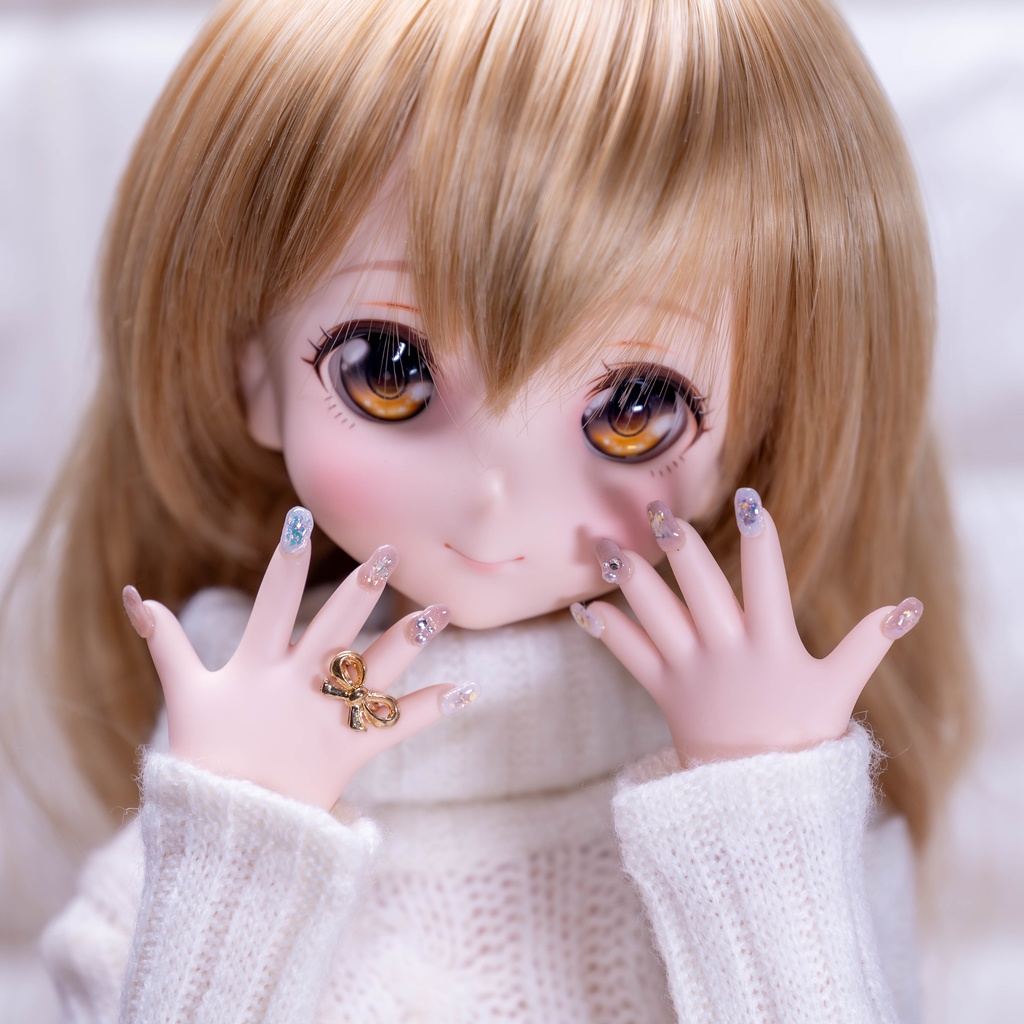 【MDDカスタムネイルハンド】ホーリーブラウン -リング付き-