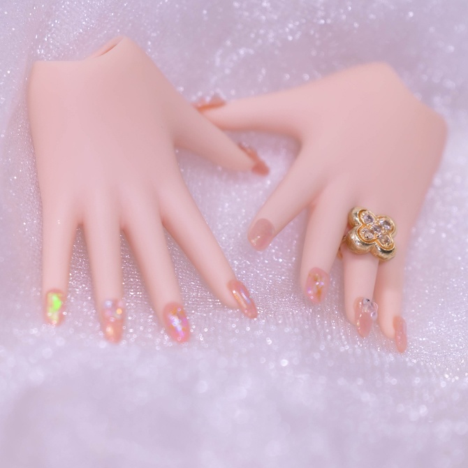 ボークス【DDネイルハンド】ナチュラルベージュ リング付き