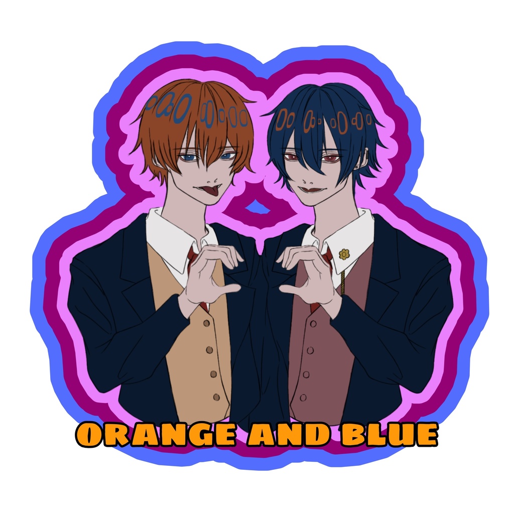 aoｸﾝ＆orangeｸﾝ キーホルダー