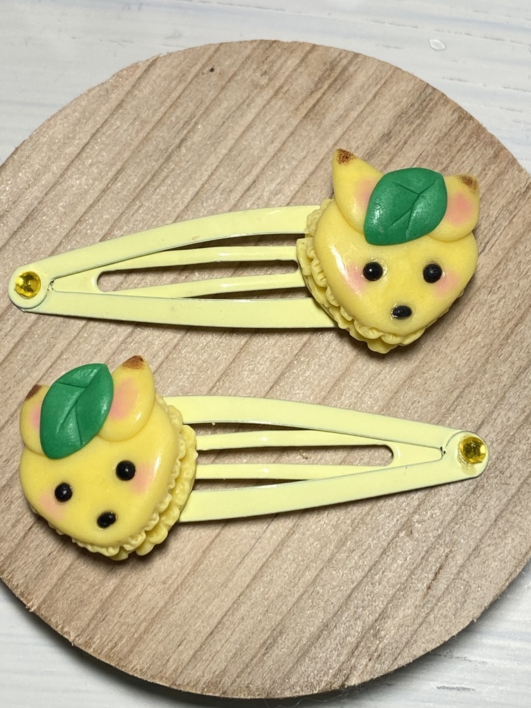 きつねマカロンヘアピン