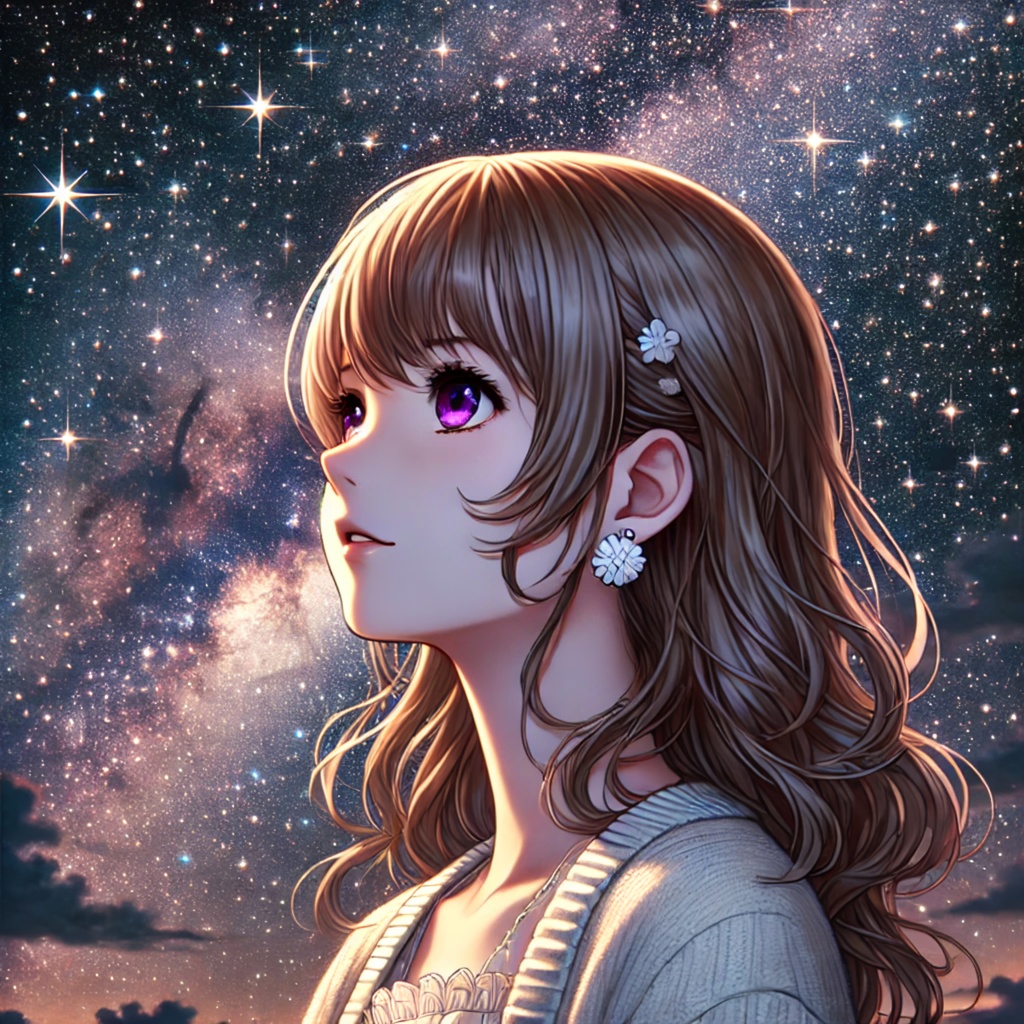 「この星たちのように、自由でいたい」 "I want to be free like these stars."