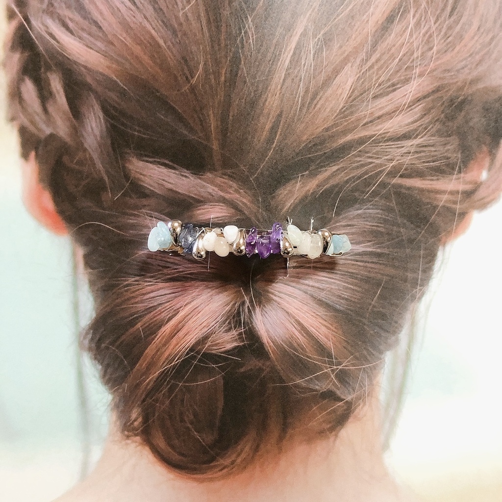 【Sale】天然石のバレッタ