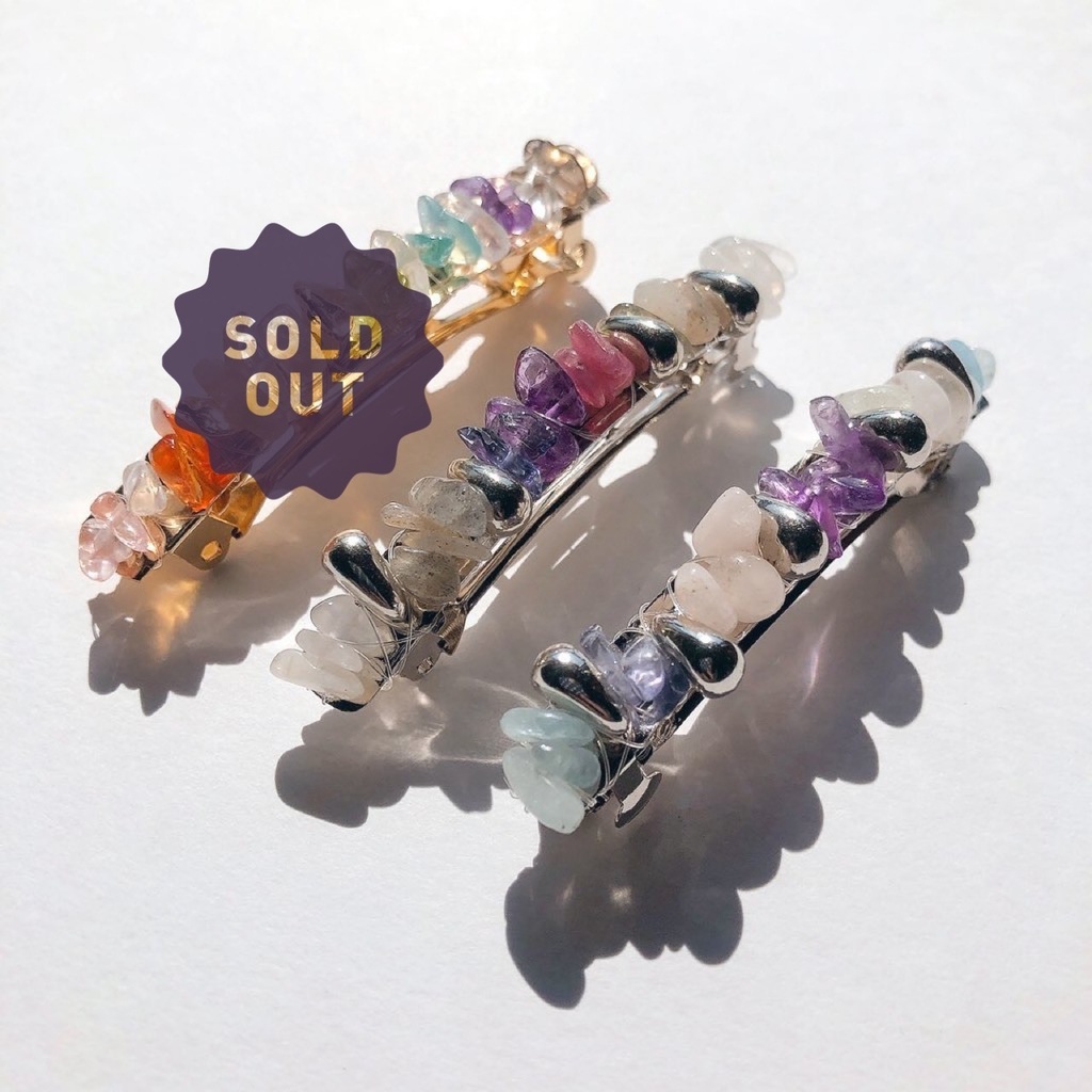 【Sale】天然石のバレッタ