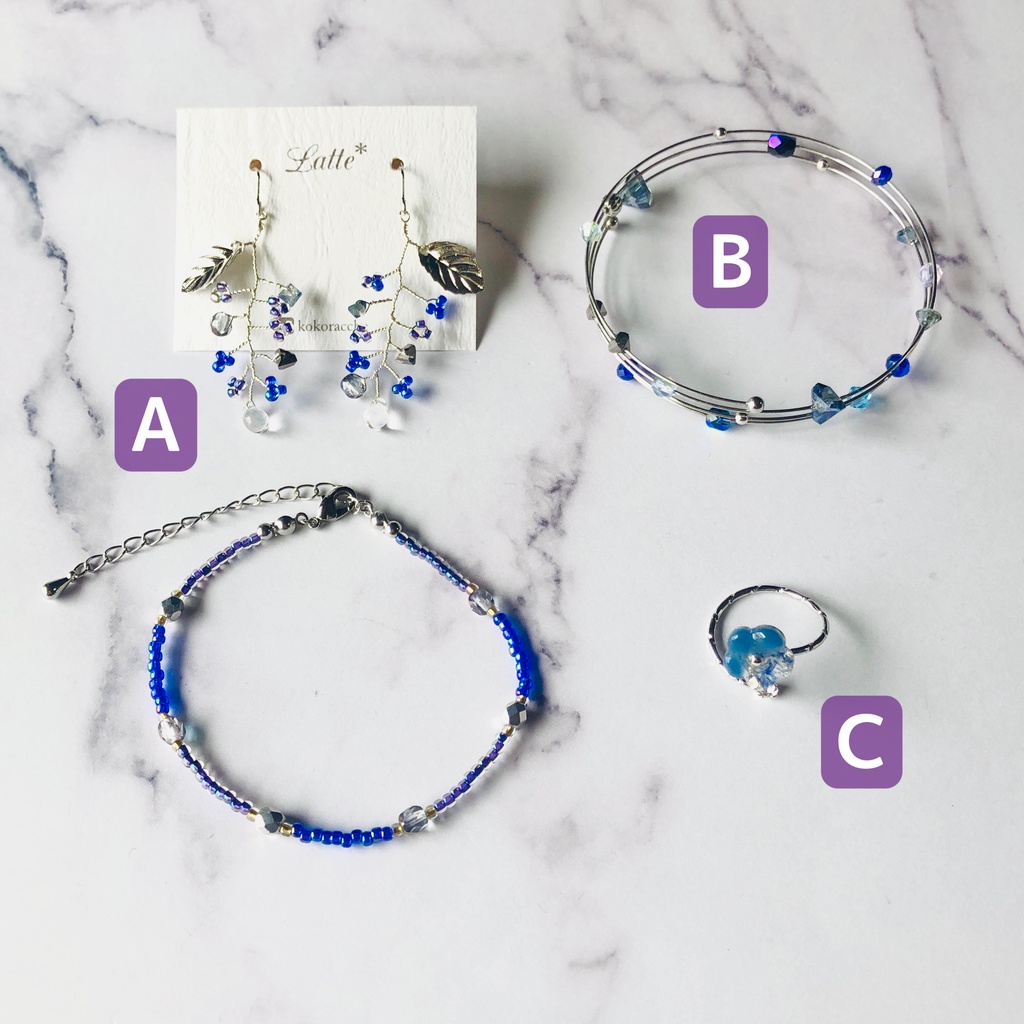 【Sale】Blue×Silver Motif Accessory
