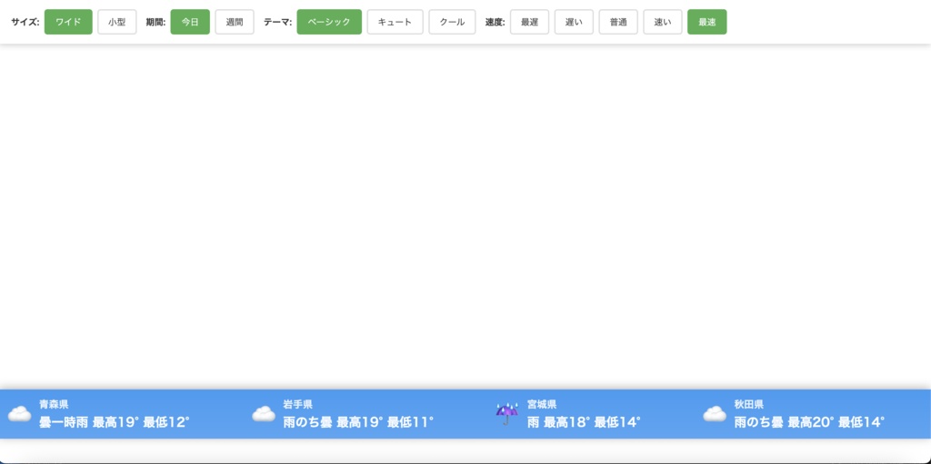 【OBS対応】お天気なが〜る47 ~全国47都道府県の天気を配信画面に表示~