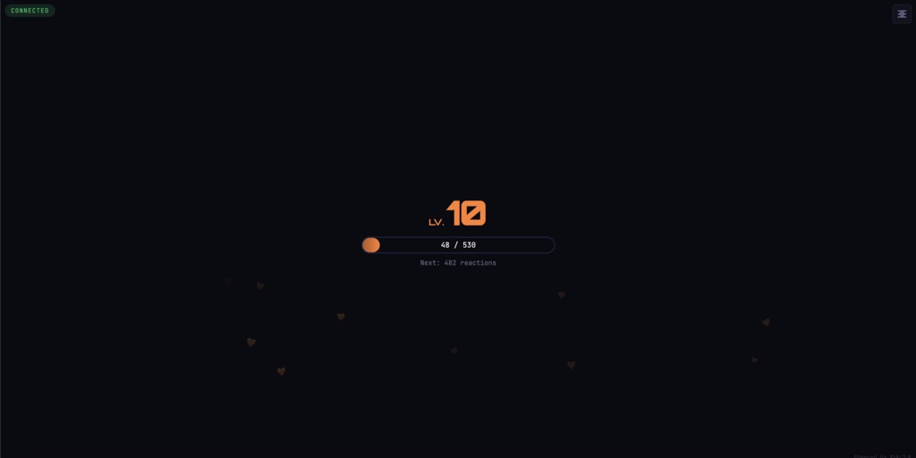 【わんコメ連携】リアクションパワー - YouTube Liveリアクション可視化でエンゲージメント向上OBSオーバーレイ