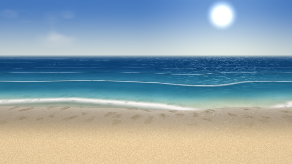 【わんコメ連携】コメントで波がさわぐ夏の配信背景「コメサイドビーチ」【昼・夕・夜/花火演出】
