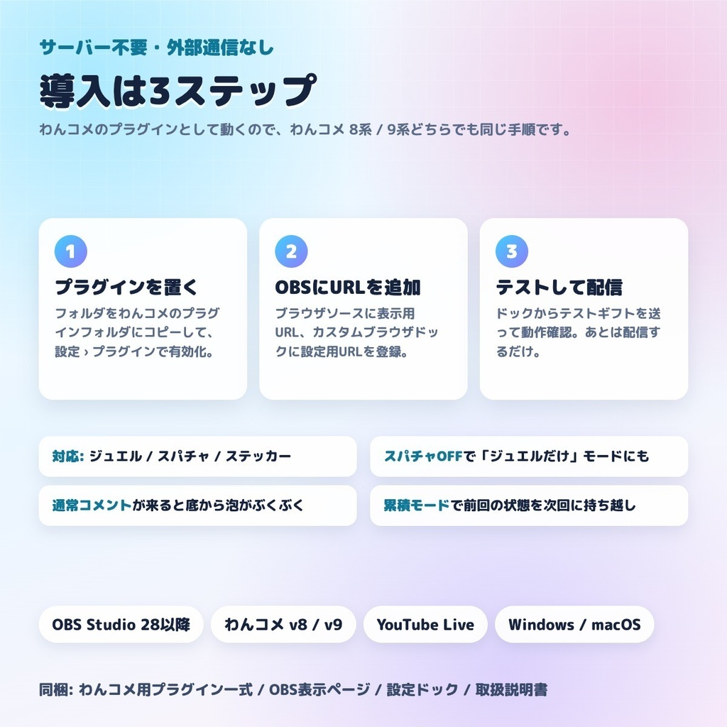 【わんコメ連携】ジュエルプール - ジュエル・スパチャが物理で溜まって配信画面が沈んでいく【β版・無料公開中 / わんコメ9対応】