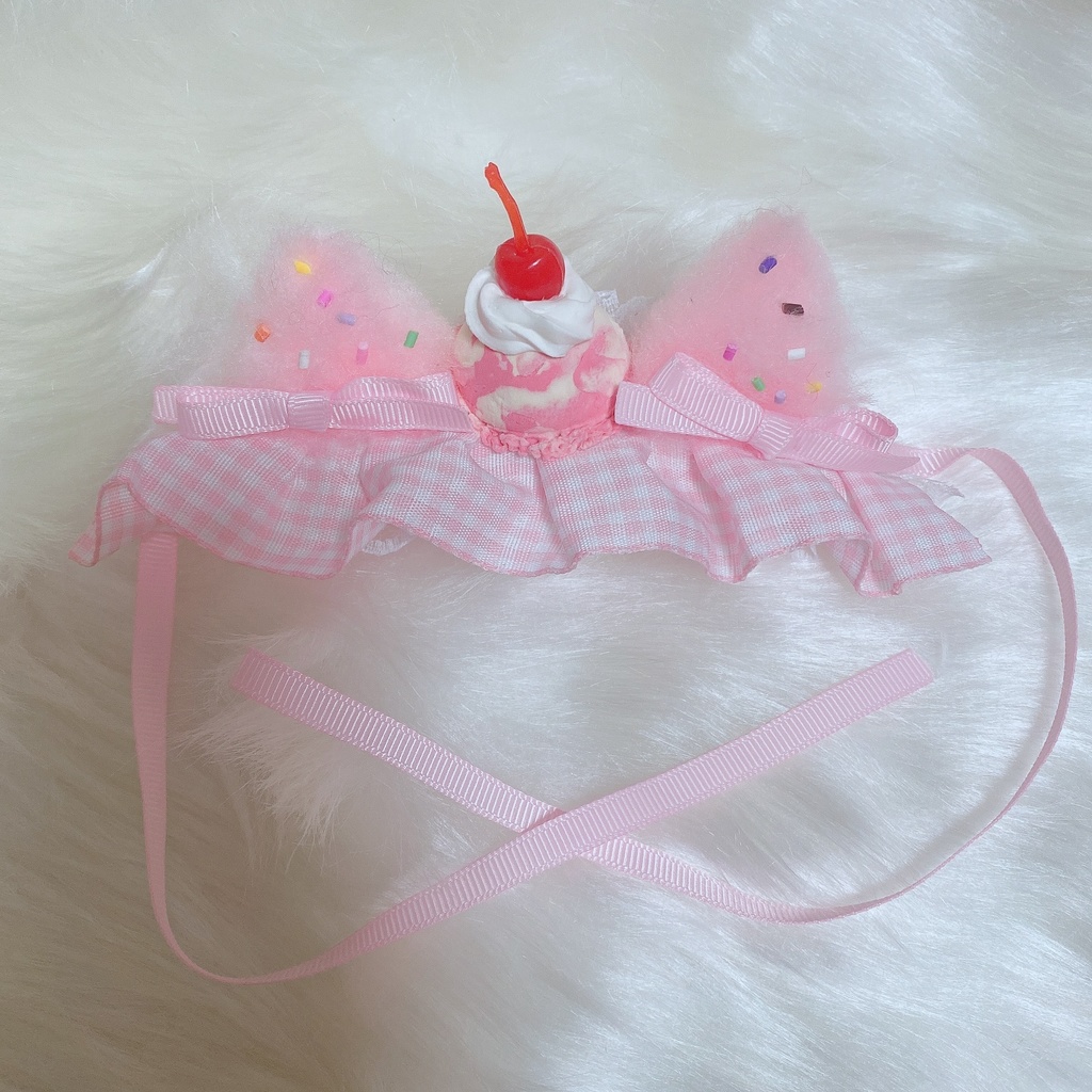 Baby pink×Strawberry vanilla×Cherry♡ボンネットヘッドドレス