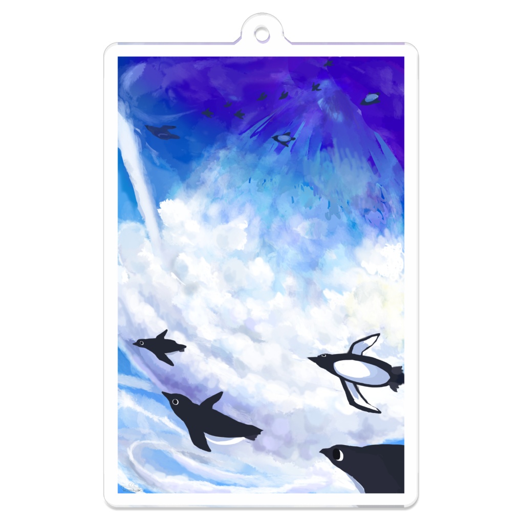 空飛ぶペンギンとかき氷みたいな雲　アクキー