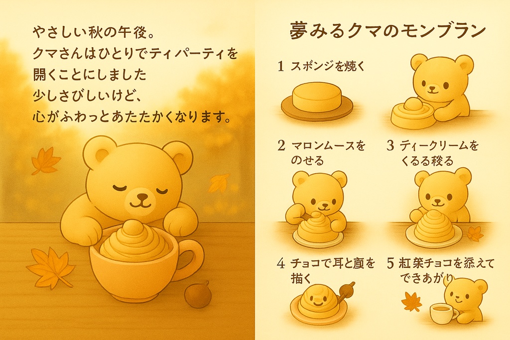 夢みるクマのティーパーティーモンブラン|秋限定レシピセット