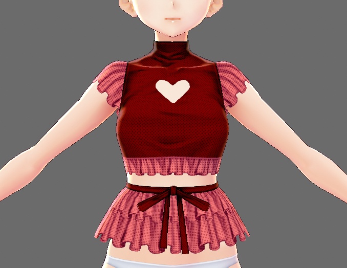 sexy ruffled vroid top with heart cut