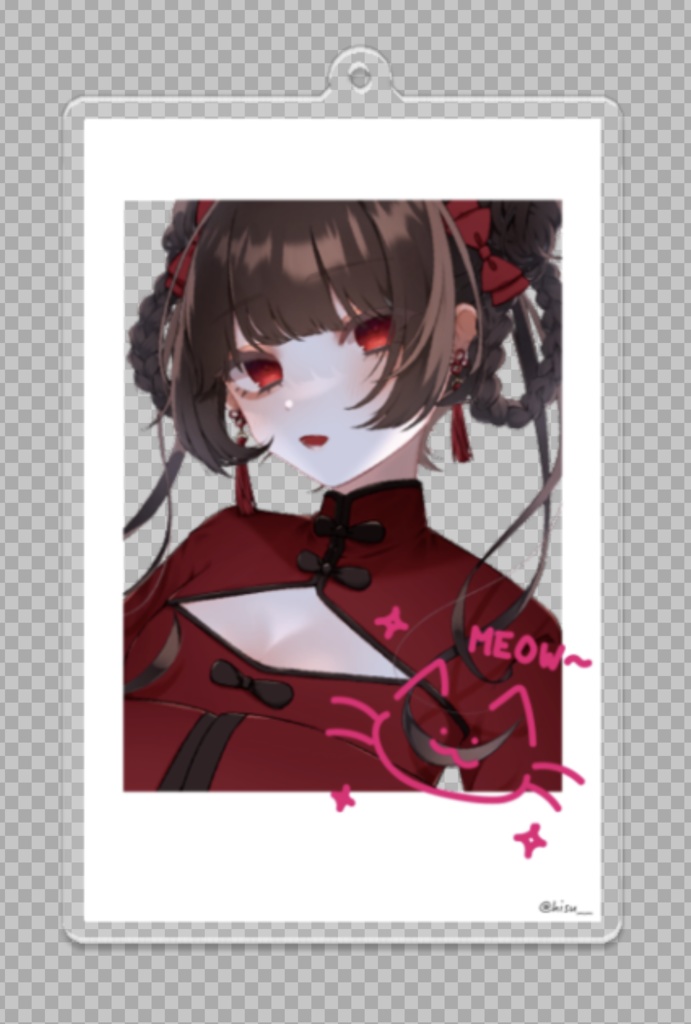 創作チャイナ服ちゃんチェキ風アクリルキーホルダー