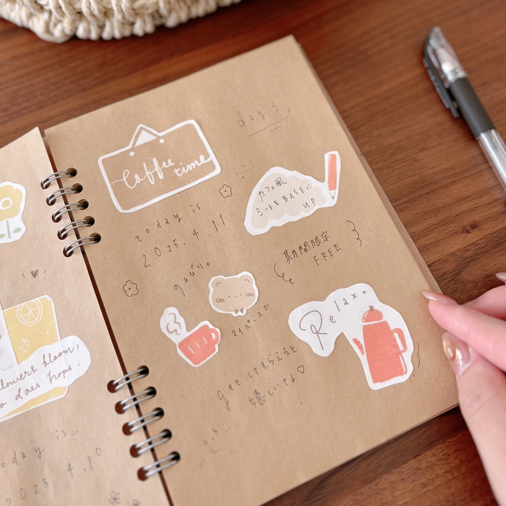 コラージュ素材【カフェ風シート】