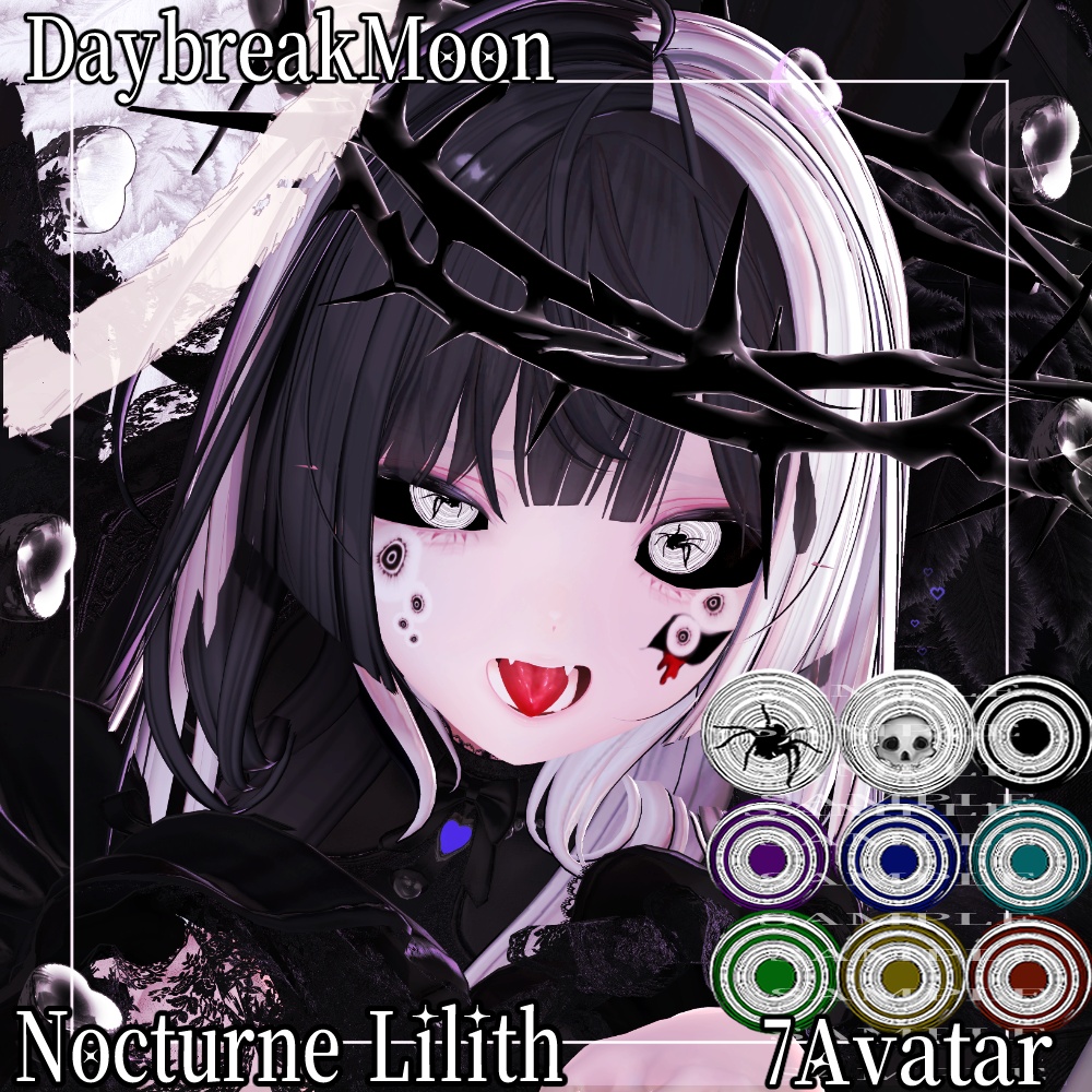 🕸👻『Nocturne Lilith×Eye Texture＆Tattoo』7アバター対応👻🕸