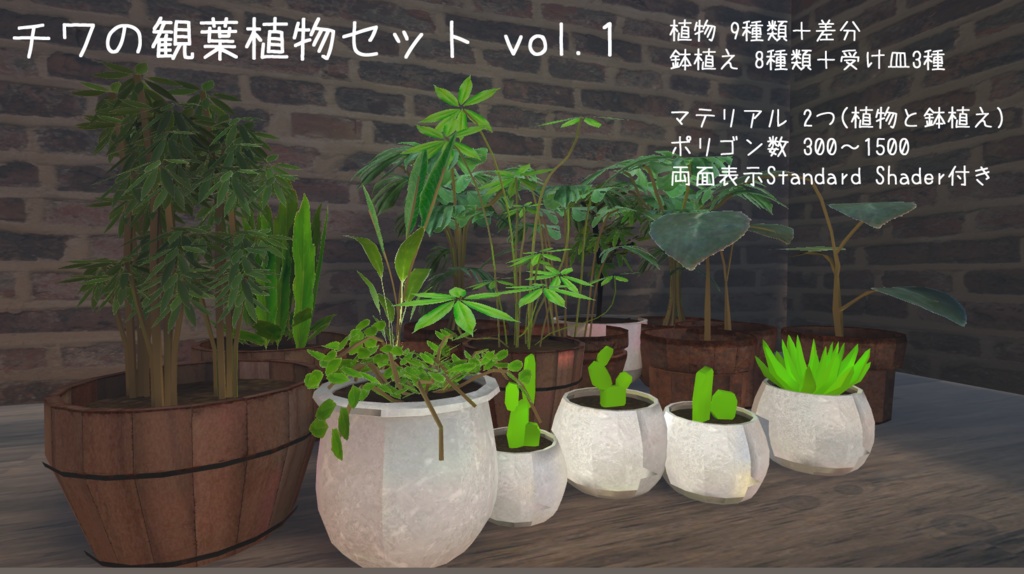 チワの観葉植物セット Vol 1 銀の狐花亭 Booth