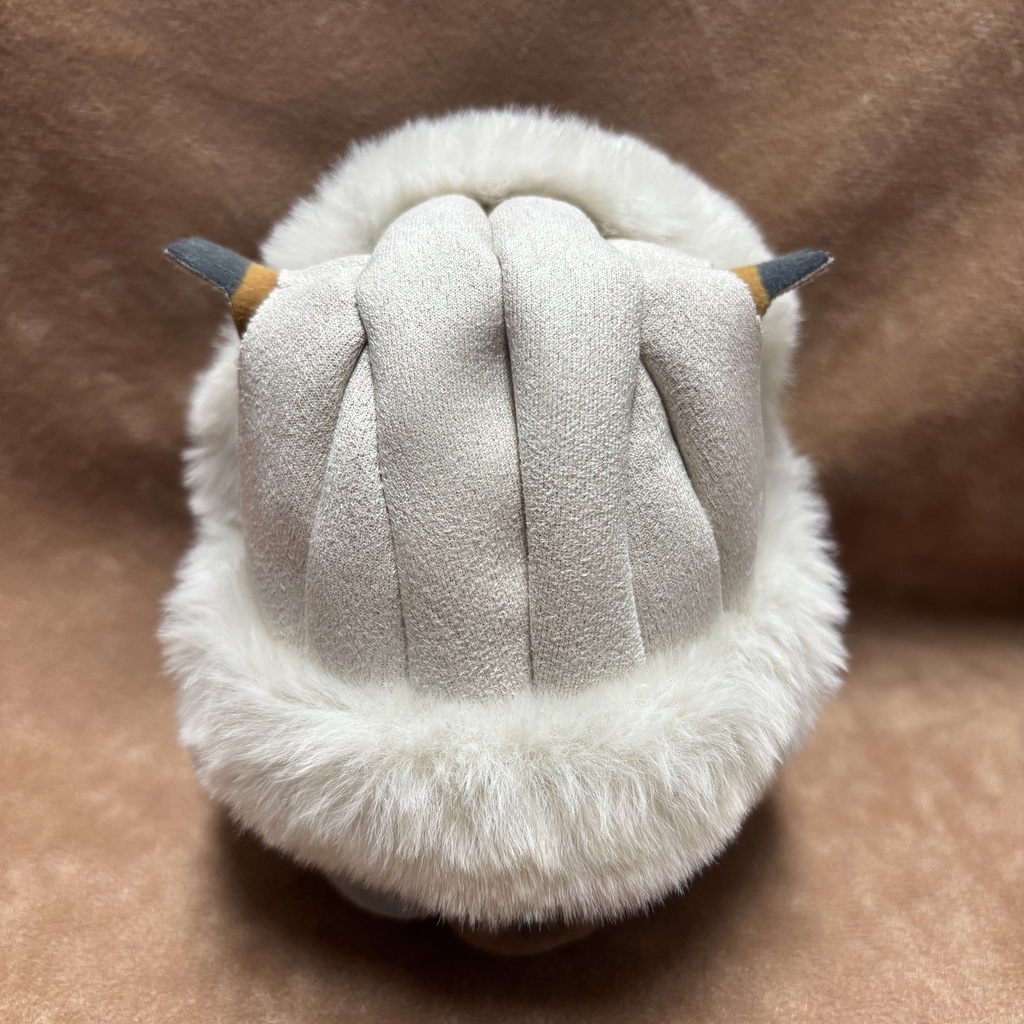 新色 もふもふお帽子(耳出しバージョン)グロランリボン アイボリーカラー