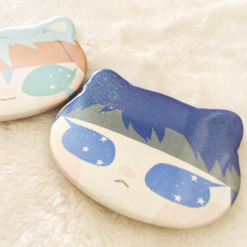 【アイク+ライ】ねこ型缶バッジセット