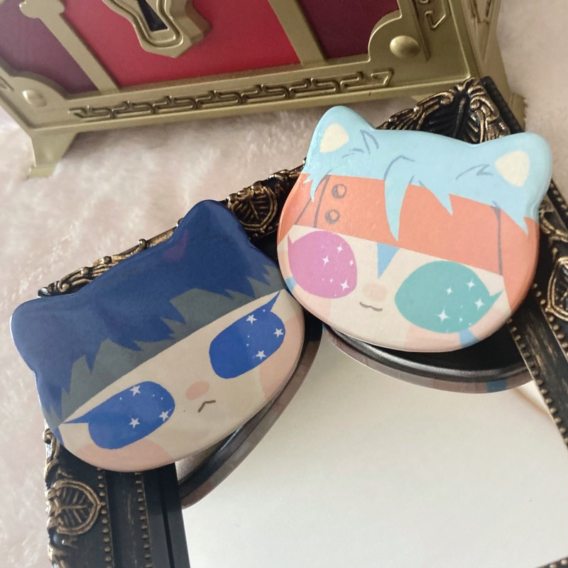 【アイク+ライ】ねこ型缶バッジセット