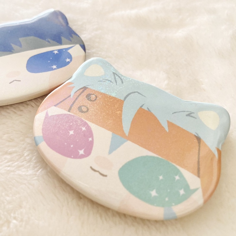 【アイク+ライ】ねこ型缶バッジセット