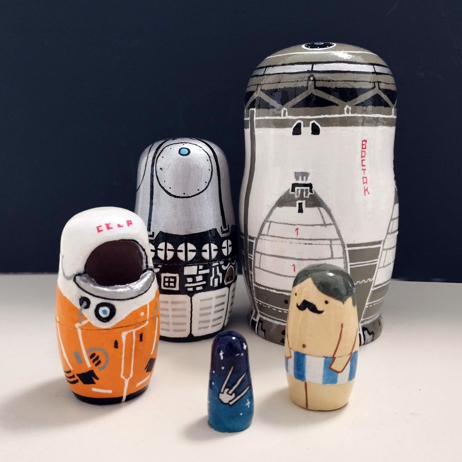ボストーク宇宙船のマトリョーシカ(フルカラー)
