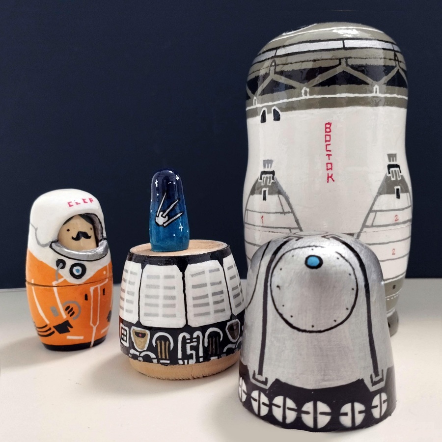 ボストーク宇宙船のマトリョーシカ(フルカラー)