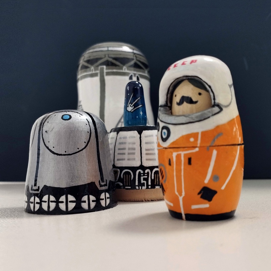 ボストーク宇宙船のマトリョーシカ(フルカラー)