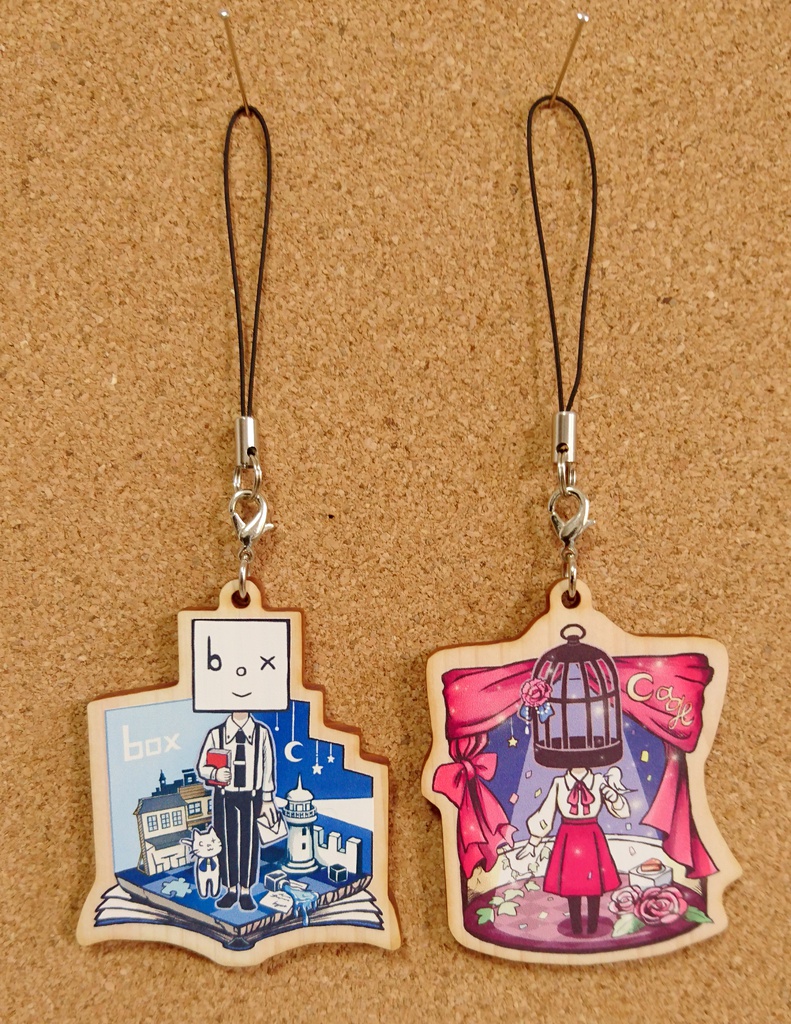 木製キーホルダー〈box/cage〉