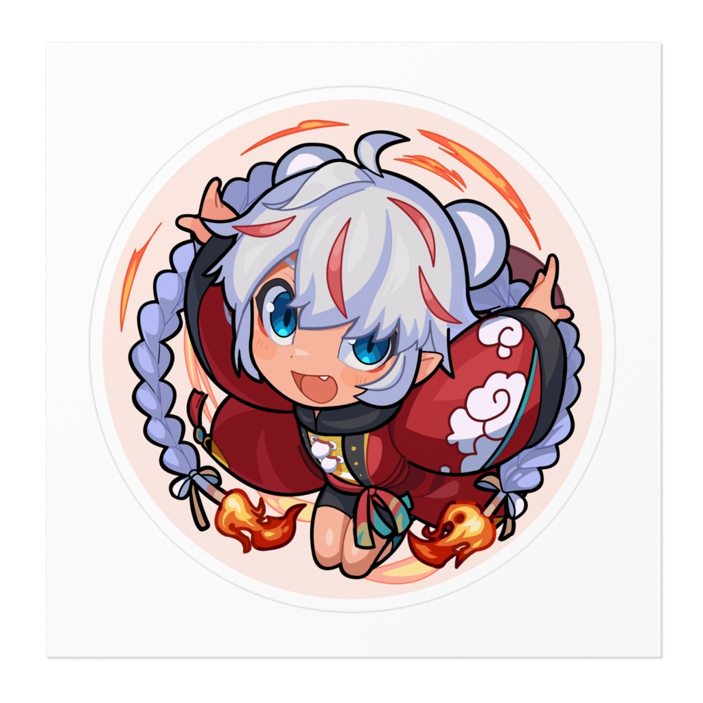 炎炉晴丸めちゃかわステッカー(新衣装版)
