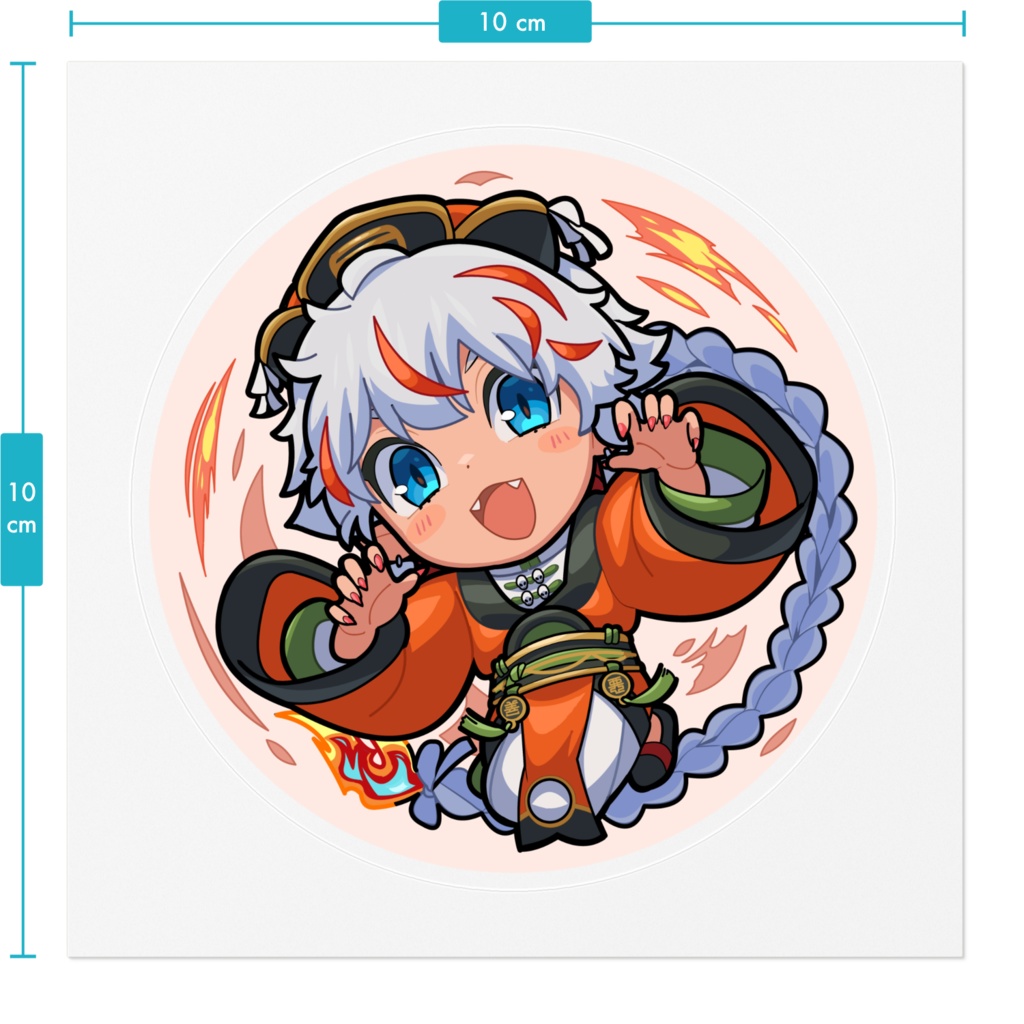 炎炉晴丸めちゃがお~ステッカー(通常衣装版)