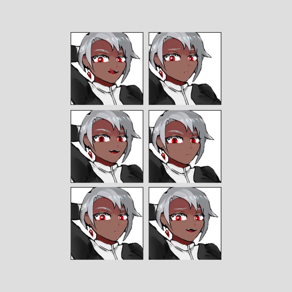 【無料版あり/立ち絵】銀髪赤目のセクシーな女性