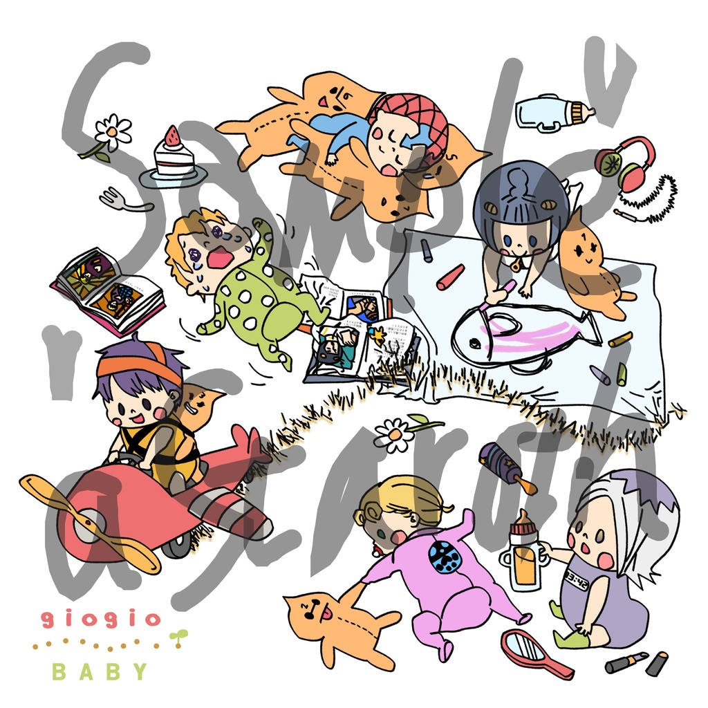 幼児化したジョジョ5部護衛チームのトートバッグ