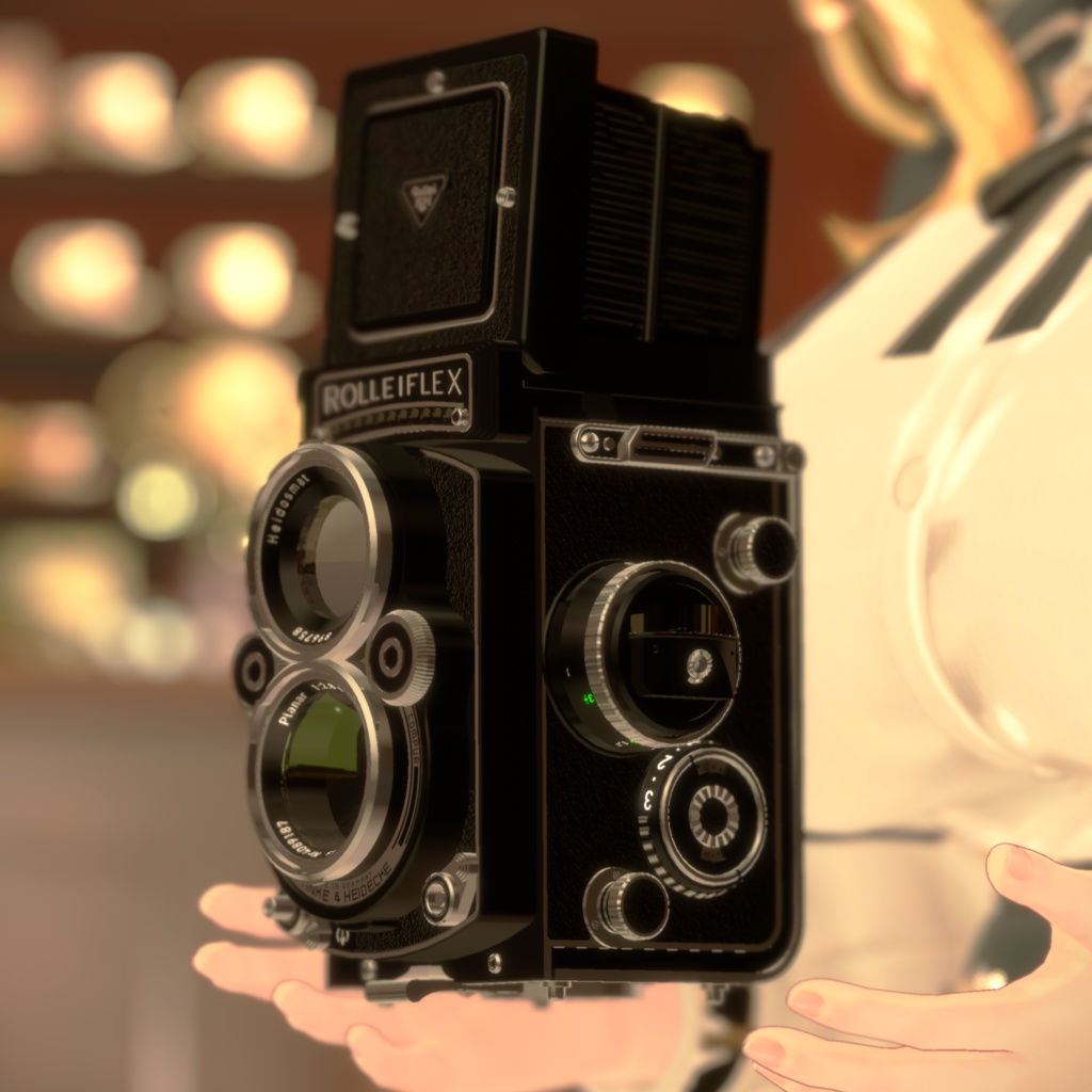 【VRChat想定/MA/ギミック】首掛けぶらぶら二眼レフカメラ