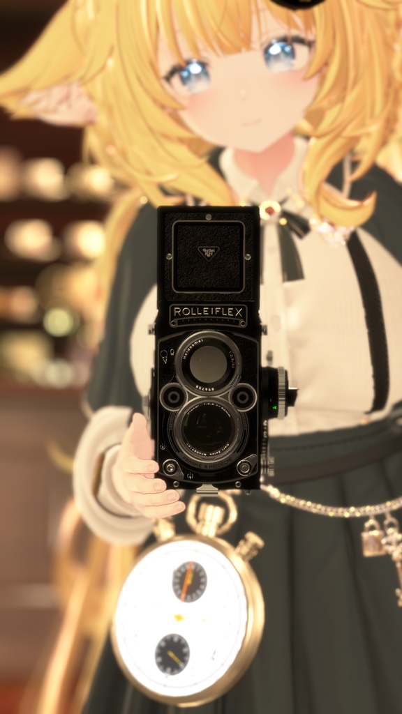 【VRChat想定/MA/ギミック】首掛けぶらぶら二眼レフカメラ