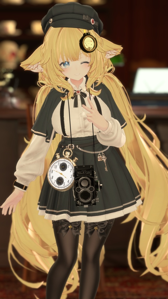 【VRChat想定/MA/ギミック】首掛けぶらぶら二眼レフカメラ