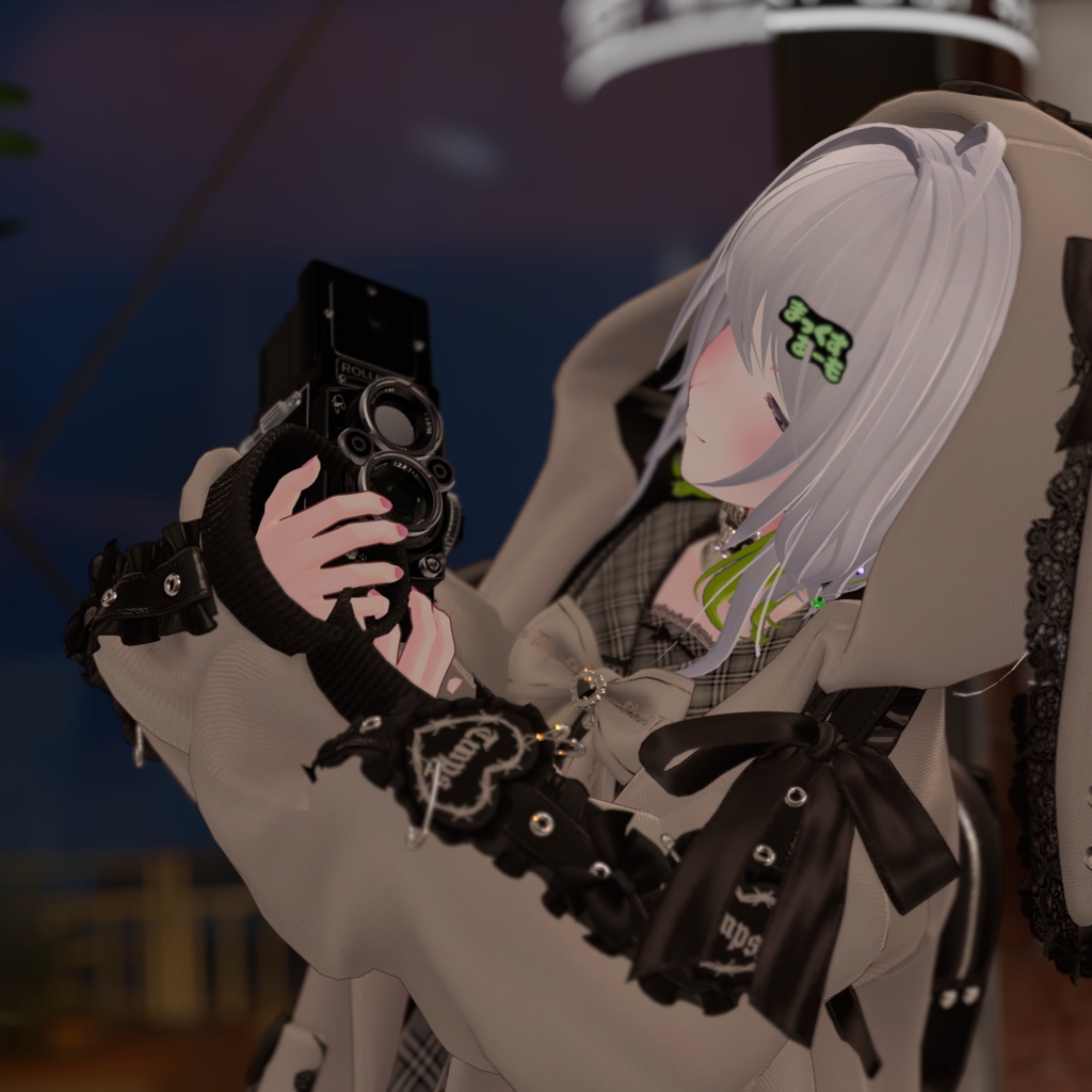 【VRChat想定/MA/ギミック】首掛けぶらぶら二眼レフカメラ
