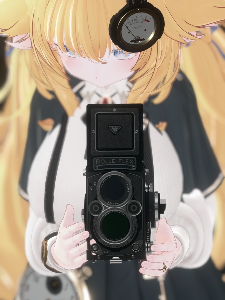 【VRChat想定/MA/ギミック】首掛けぶらぶら二眼レフカメラ