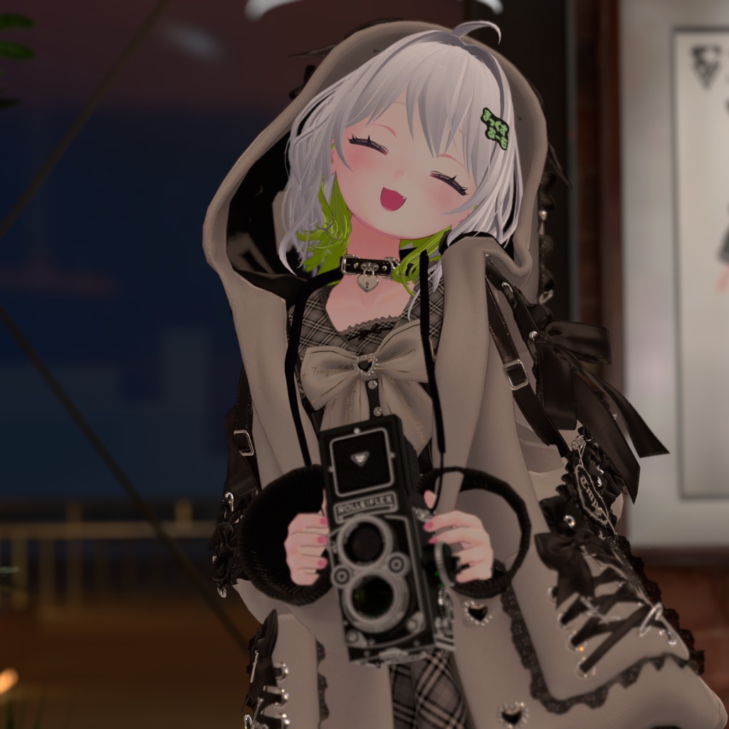 【VRChat想定/MA/ギミック】首掛けぶらぶら二眼レフカメラ