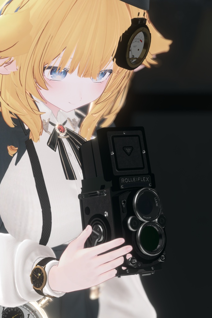 【VRChat想定/MA/ギミック】首掛けぶらぶら二眼レフカメラ