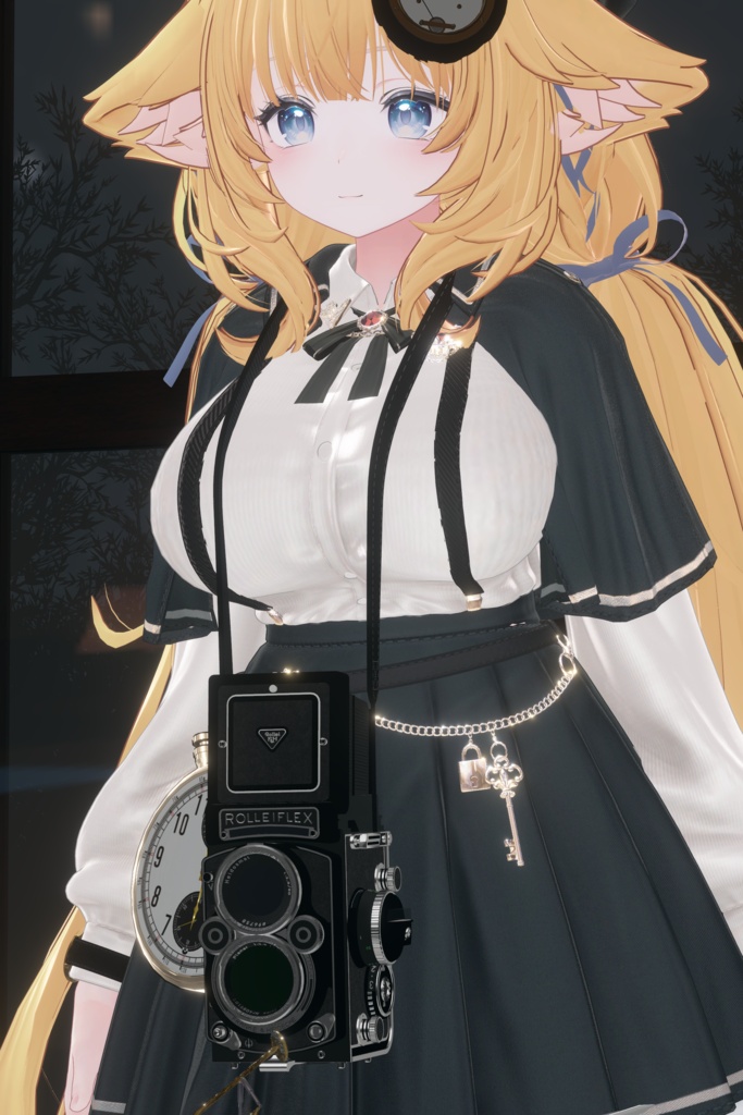 【VRChat想定/MA/ギミック】首掛けぶらぶら二眼レフカメラ