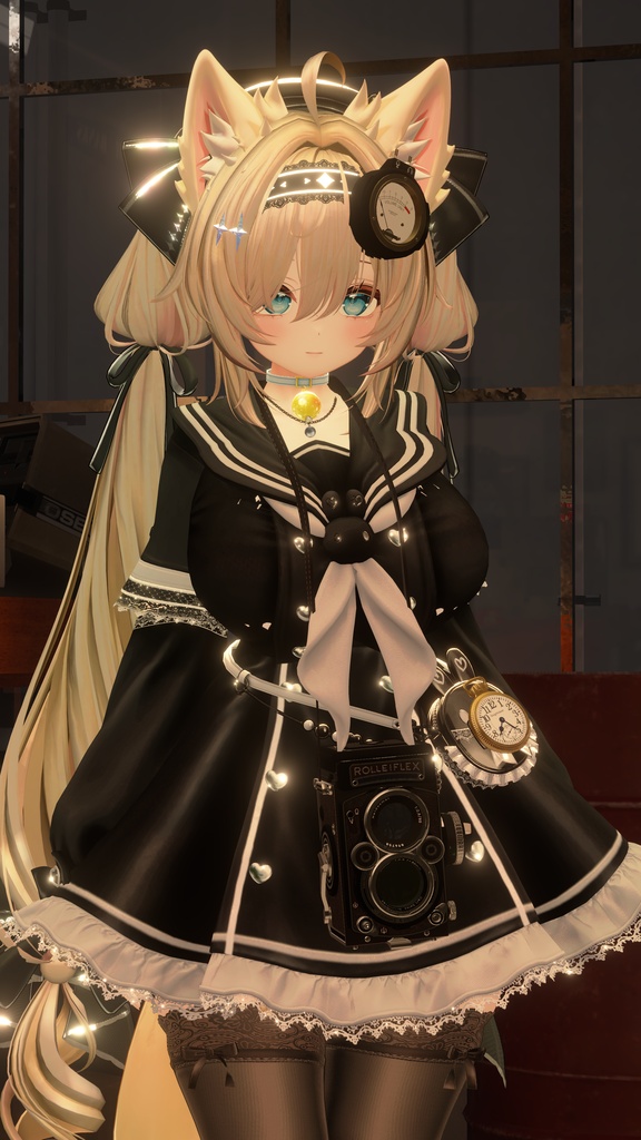 【VRChat想定/MA/ギミック】首掛けぶらぶら二眼レフカメラ