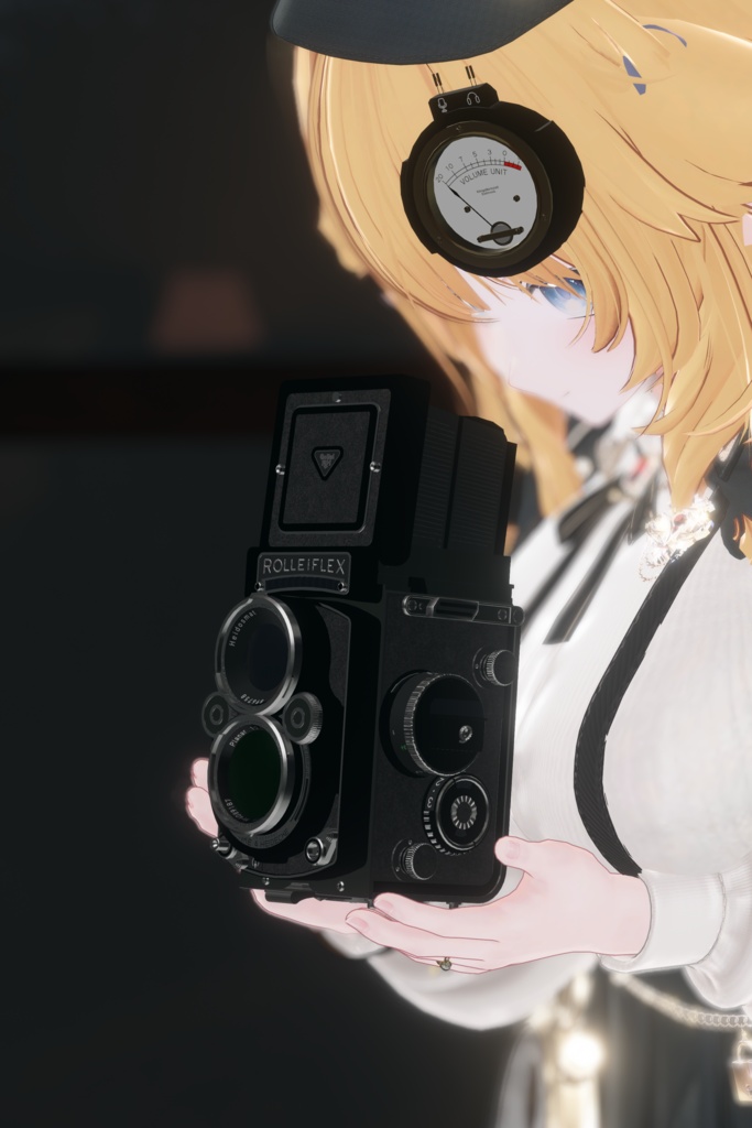 【VRChat想定/MA/ギミック】首掛けぶらぶら二眼レフカメラ