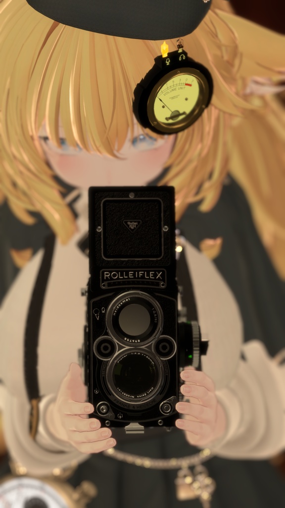 【VRChat想定/MA/ギミック】首掛けぶらぶら二眼レフカメラ
