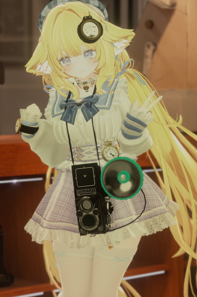 【VRChat想定/MA】二眼レフ用フラッシュガン